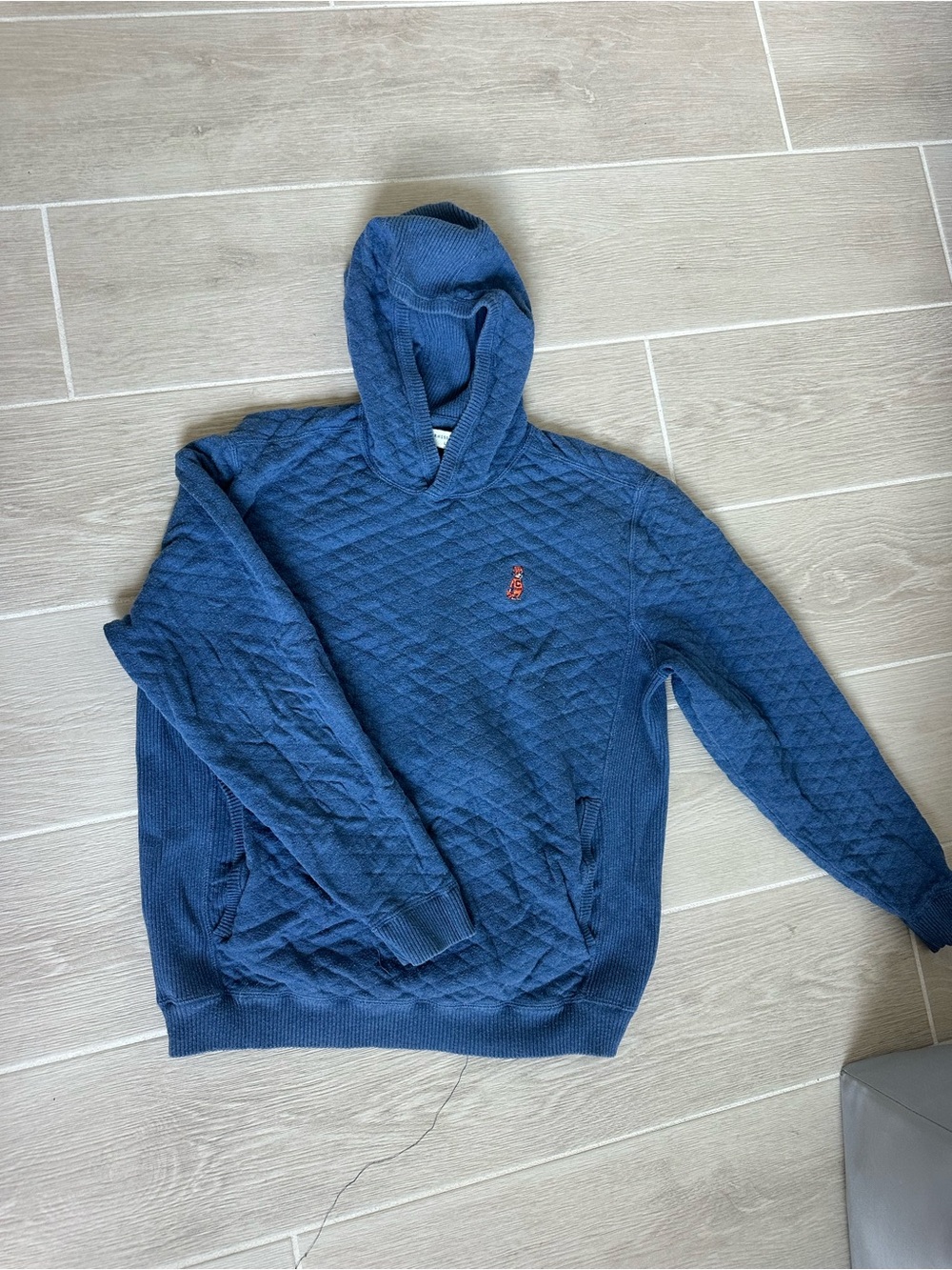 Men's Quilted Hooded Sweater - Blue Clemson Logo